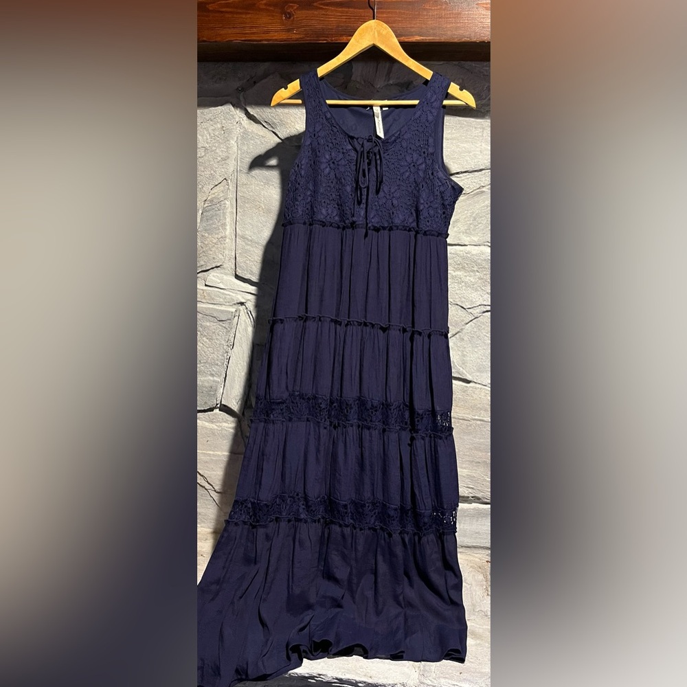 NY Collection Navy Sleeveless Maxi Dress
